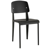 Modway Cabin Dining Side Chair - Black-Powder-coated tubular steel frame