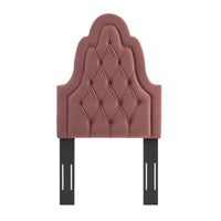 Modway Augustine Tufted Performance Velvet Twin Headboard - Dusty Rose-Tufted Twin Headboard