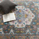 Modway - Success Médaillon vintage floral vieilli Anisah Tapis de comédie 8 pi l x 10 pi L - Gris ivoire Jaune Orange-Protégez les planchers contre le passage des piétons / du mobilier