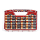 Battery Daddy 180-Battery Organizer and Storager Case with Tester - Red-Battery Organizer: Just what you need! Get this compact and portable way to organize, store and protect a boatload of batteries! Clear locking lid lets you see everything at a glance and prevent any unwanted contact. Includes battery tester