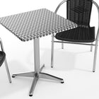 Flash Furniture 23.5'' Square Aluminum Indoor-Outdoor Table with 2 Black Rattan Chairs (TLH-ALUM-24SQ-020BKCHR2-GG)-7
