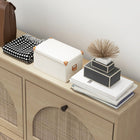 HOMCOM Shoe Storage Cabinet, Narrow with 4 Flip Drawers - Oak-Melamine-treated surface for easy maintenance