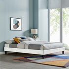Modway Reign Performance Velvet Twin Platform Bed Frame - White-Reinforced Center Beam and Support Legs