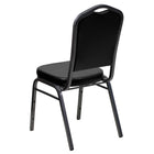 Flash Furniture – Chaise à dossier en couronne empilable Hercules, siège en vinyle noir de 2,5 po, cadre argenté nervuré, p/4-Capacité de poids de 500 lb