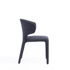 Manhattan Comfort - Lot de 2 chaises de salle à manger Conrad 52 cm style mid-century modern, revêtement en tweed tissé noir-Hauteur d’assise : 44 cm