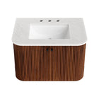 Modway - Zia Fixation murale de 30" Meuble de salle de bain avec lavabo en marbre - Noyer-Matchs non inclus