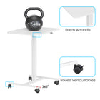ShoppingAll - Chariot pour ordinateur portable avec bureau assis-debout pneumatique réglable en hauteur - Blanc- CONSTRUCTION ROBUSTE: La Base Du Bureau Comprend Un Cadre Large En Acier Renforcé Pour Une Stabilité Et Une Durabilité À Long Terme.