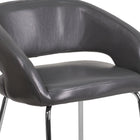 Flash Furniture Fusion Series Contemporary Leather Side Reception Chair - Grey-Curvaceous Frame