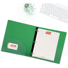 JAM Paper - Classeur en plastique de 1 -5 pouce - vert - 3 anneaux-Ce porte-documents est un incontournable pour tous vos projets, devoirs, mémos, travaux scolaires et tout autre document important qui doit être conservé en sécurité.