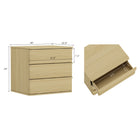 Manhattan Comfort Molly 26" Modern Nightstand 2-Piece Set - Natural Oak-Features Horizontal Wood Drawer Pulls