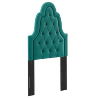 Modway Augustine Tufted Performance Velvet Twin Headboard - Teal-Tufted Twin Headboard