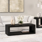 Hudson&Canal Kellan 47"W Rectangular Coffee Table - Black Grain-Features easy assembly