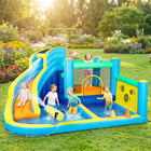 Qaba Inflatable 8-in-1 Bouncy Castle for Kids, with Slide, Splash Pool, Climbing Wall, Balls, Blower-Wet or dry, this inflatable provides exciting play all year long
