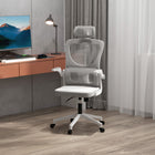 Vinsetto Mesh Office Chair with Adjustable Headrest and Lumbar Support - Grey-The mesh fabric is breathable and soft