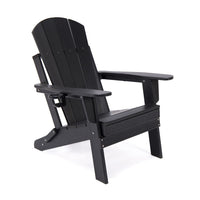 Lake Country - Chaise Adirondack pliante en PEHD - Noir-Porte-gobelet