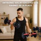 MotionGrey - Haltères ajustables 5 à 52,5 lb - Système 3-en-1 (haltère, barre et kettlebell) avec 15 niveaux de poids réglables et poignée haute résistance-9