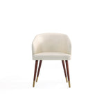 Manhattan Comfort - Chaise de salle à manger moderne Reeva 59 cm en similicuir, noyer et crème-Chaise de salle à manger moderne pour salle à manger et usage de travail
