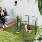 PawHut 6-Panel Foldable Dog Playpen with Door & Strap - 31.5" H-Suitable for both indoor and outdoor