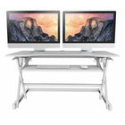 Rocelco 40" Deluxe Adjustable Height Sit Stand Desk Riser with Enhanced Vertical Range - White-The DADR-40 offers unlimited height adjustment that accommodates both short and tall people.