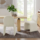 Modway - Junia Boucle Tapis Fauteuil à manger sans accoudoir en arc - Crème-Glissières de plancher sans marquage