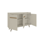 Manhattan Comfort Bradley 53.54" Mid-Century Modern Buffet Stand - Off White-Features Unique Dip Style Top board Adding Sophistication and Beauty