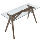 Modway - Steadfast Plateau en verre Bureau - Noyer-Placage de grains de bois