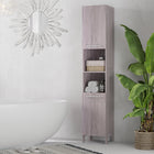 Kleankin Tall Freestanding Bathroom Storage Cabinet with Wood Grain - Wood Grain-Melamine surface for easy maintenance   