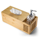 Officemate Multifunctional Rectangle Bamboo Tissue Box - Natural Wood Grain-Multifunctional to hold tissues and office supplies/hand sanitizer