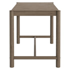 Modway Eleni Rectangle 56" Outdoor Teak Wood Rectangular Bar Table - Weathered Grey Teak-Non-Marking Foot Caps