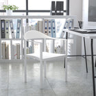 Flash Furniture - Chaise de café empilable en plastique blanc de la série HERCULES, capacité de 1000 lb-Capacité de poids de 1000 lb