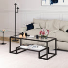 Hudson&Canal - Table basse rectangulaire Athena 45" L - Bronze noirci-Dimensions du produit : 20" L x 45" l x 17" H