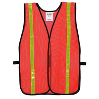 Cordova – Gilet en maille orange V110L avec ruban réflecteur 1 po, fermeture au velcro, taille unique, paq./12-Tissu à mailles orange