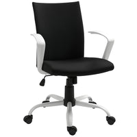 Vinsetto - Chaise d’ordinateur pivotante en lin à dossier moyen - noir-Dossier confortable au design profilé avec rembourrage épais pour plus de confort