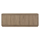 Hudson&Canal Presque TV Stand for TV's up to 75" - Antiqued Grey Oak-A modern contemporary design accommodates TVs up to 75" for your entertaining space