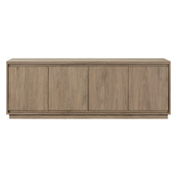 Hudson&Canal Presque TV Stand for TV's up to 75" - Antiqued Grey Oak-A modern contemporary design accommodates TVs up to 75" for your entertaining space