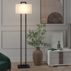 Hudson&Canal - Lampadaire Adair de 172 cm de haut avec abat-jour en tissu - Bronze noirci/blanc-Conçu pour une ampoule à incandescence de 100 W - ampoule LED de 9 W, ampoule fluorescente (CFL) de 23 W ou ampoule LED à ballast automatique de 9 W, ampoule à culot E26, ampoule non incluse