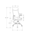 Monarch Specialties 7248 Multi-Position Office Chair - Black/Black Fabric-10