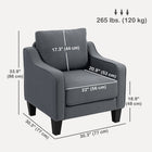 HOMCOM Armchair with Pocket Spring - Thick Padded for Living Room - Charcoal Grey-Modern aesthetic that complements contemporary decor 
