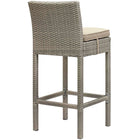 Modway - Conduit Terrasse extérieure Rotin en osier Tabouret de bar - Beige gris clair - Ensemble de 2-Housse de coussin pour tous les temps