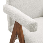Modway Lyra Boucle Fabric Dining Room Chair - Ivory - 2 Pack-10