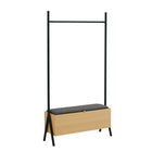 Manhattan Comfort - Paloma 38 po Placard Ouvert Suspendu Moderne Rembourré en Tissu Lin - Chêne Naturel-Capacité d'accueil jusqu'à 2 personnes