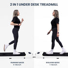 MotionGrey Walking Pad Treadmill - Portable Under Desk Cardio Fitness Treadmill - White-Track time, distance, speed, steps, and calories on the LED display, with convenient remote control for easy adjustments