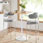 Modway Lippa 28" Square Wood Bar Table - White Natural-Chip-Resistant Metal Pedestal Base