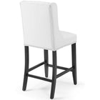 Modway Baron Faux Leather Counter Stool - White-Non-Marking Foot Caps