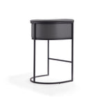 Manhattan Comfort Cosmopolitan 23.7" Mid-Century Modern Faux Leather Upholstered Bar Stool - Grey and Black - 2 Pack-Delivered to you Fully Assembled! No Assembly Required