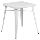 Flash Furniture Commercial Grade 23.75" Square Metal Indoor-Outdoor Table - White-Metal Cafe Table