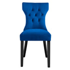 Modway Silhouette Performance Velvet Dining Chairs - Navy - 2 Pack-8