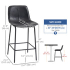 HOMCOM - Tabourets de bar rembourrés en microfibre - noir - paquet de 2-Le repose-pieds inférieur empêche les jambes de pendre 
