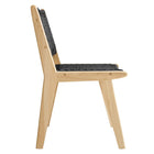 Modway Saoirse Woven Rope Wood Dining Side Chair - Natural/Black - 2 Pack-8