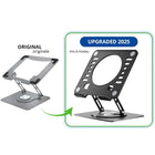 Uncaged Ergonomics RISE Swivel Adjustable Laptop Stand with Riser - Silver-Adjust height and angle very easily
